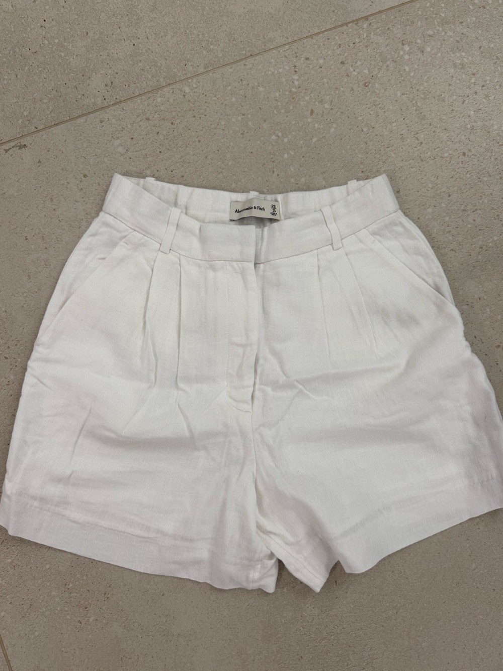 A&F White Linen Shorts